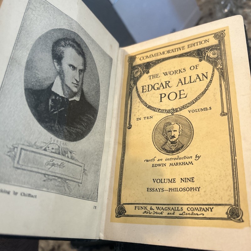 Poe Works of Edgar Allan Poe 1904 Hc 10 Vol Set Funk & Wagnalls Missing book 4 gallery