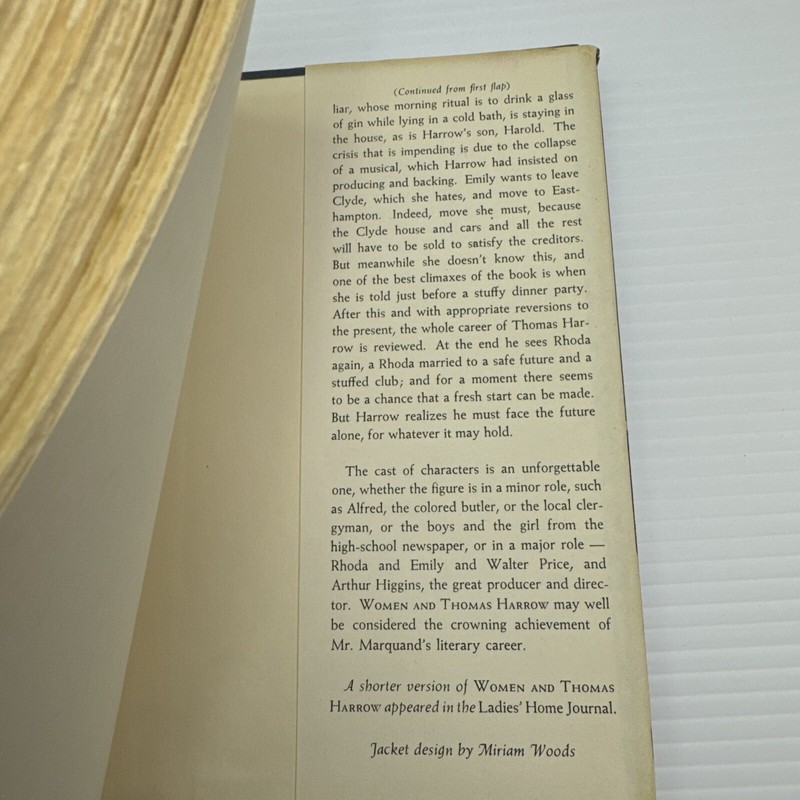 Women and Thomas Harrow John P. Marquand 1958 HC Book Club Edition Novel gallery