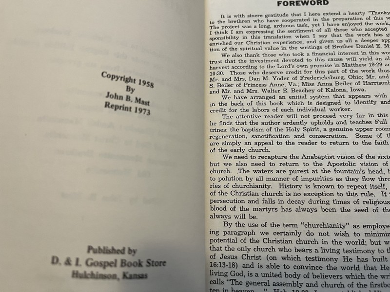 Salvation Full And Free Daniel E. Mast Amish Mennonite History c. 1973 gallery