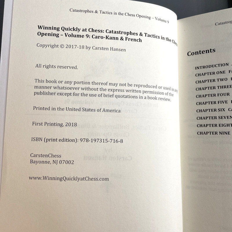 Catastrophes & Tactics in the Chess Opening Vol 7 & 9 Carsten Hansen PB Chess gallery