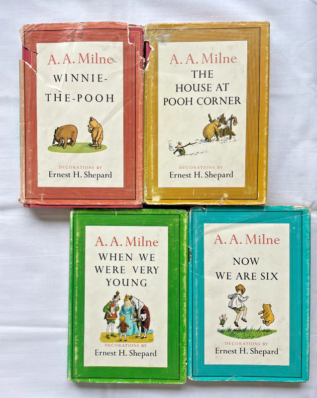 Winnie the Pooh Books by A.A. Milne, Lot of 4 (Dutton 1961) E. H. Shepard, HCDJ