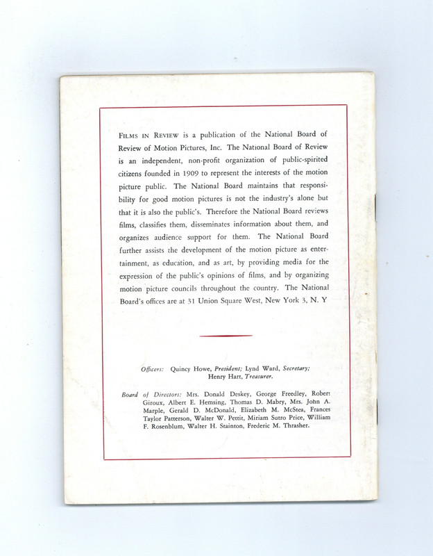 Films in Review Vol. 8 #5 VG+ 4.5 1957 Low Grade gallery