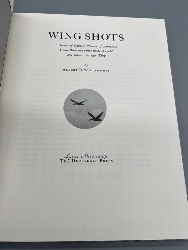 Hardback Wing Shots by Albert Dixon Simmons 1990 Ltd Ed Derrydale Press gallery