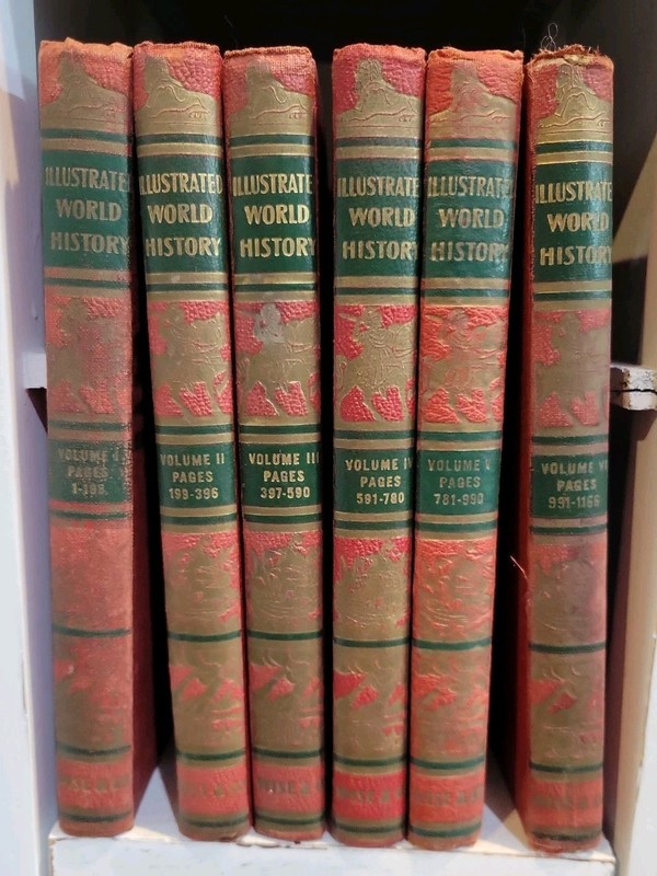 BOOKS Complete Vintage Illustrated World History Set V. I-VI 1942