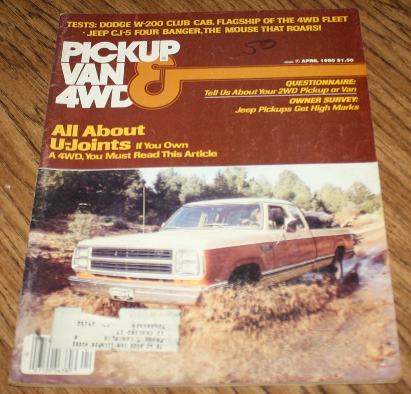 «PICKUP, VAN & 4WD» MAGAZINE – APRIL 1980 – VOLUME 8 NUMBER 7
