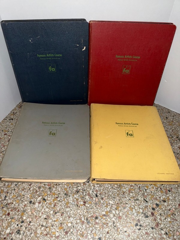 Vintage Famous Artists Course Books 1954 Lessons 1-24, 4 books total