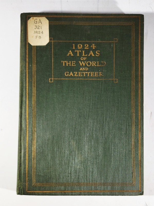 1924 Atlas of the World and Gazetteer Hardcover New York and London Book