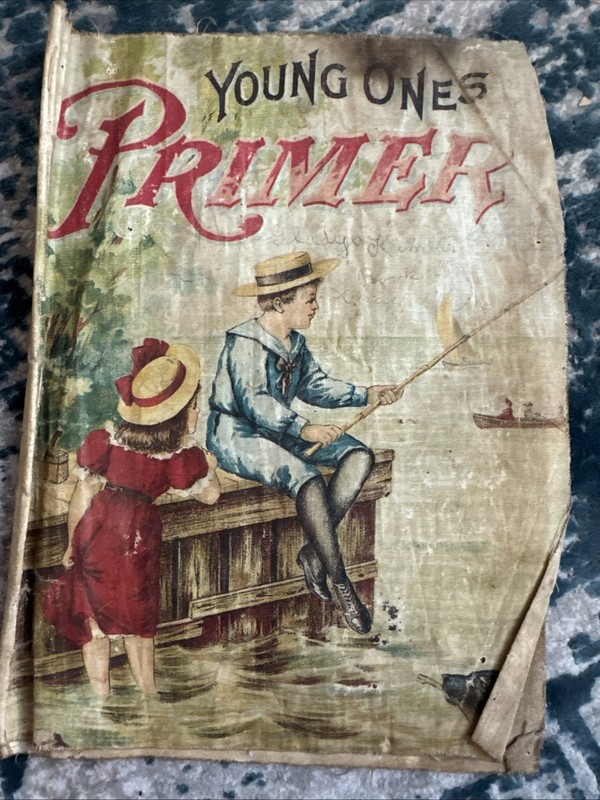 Home Primer For Home and School Victorian Era Cloth Book – Alphabet Antique Vtg