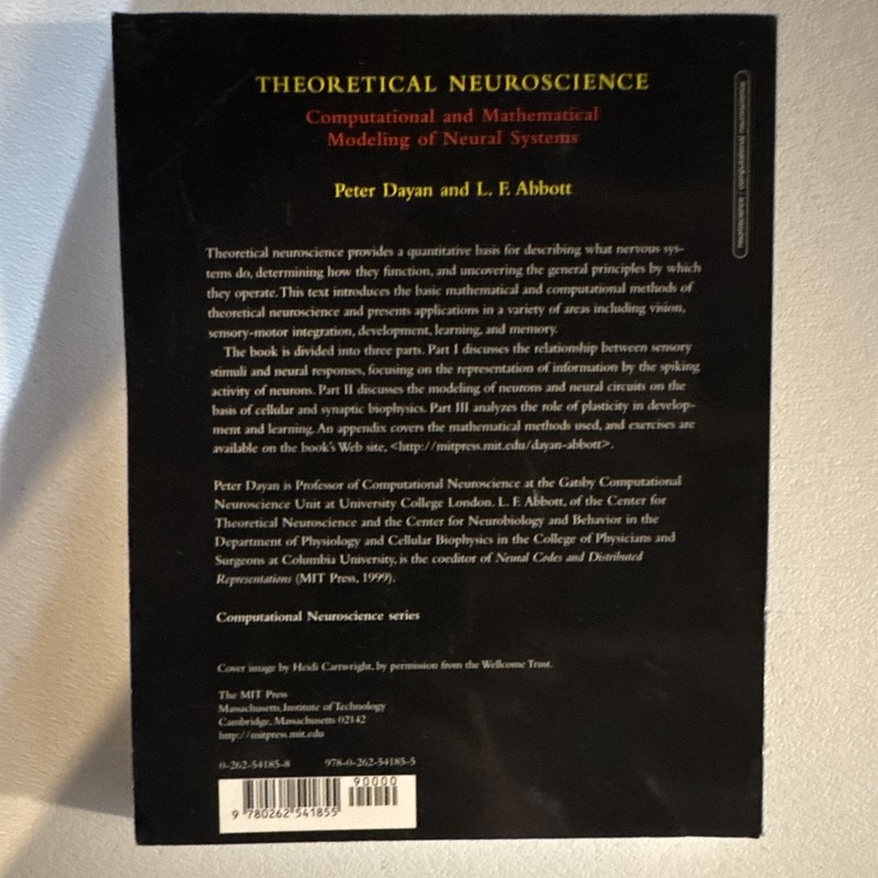 Theoretical Neuroscience Modeling, Dayan & Abbott, Paperback 2001 MIT 480p gallery