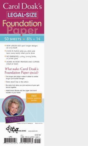 Carol Doak’s Legal-Size Foundation Paper: 50 Sheets, 8 1/2″ x 14″ by