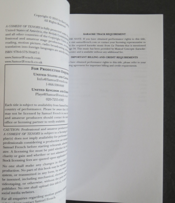 Ken Ludwig's A Comedy of Tenors - Samuel French Acting Edition - Play Script gallery