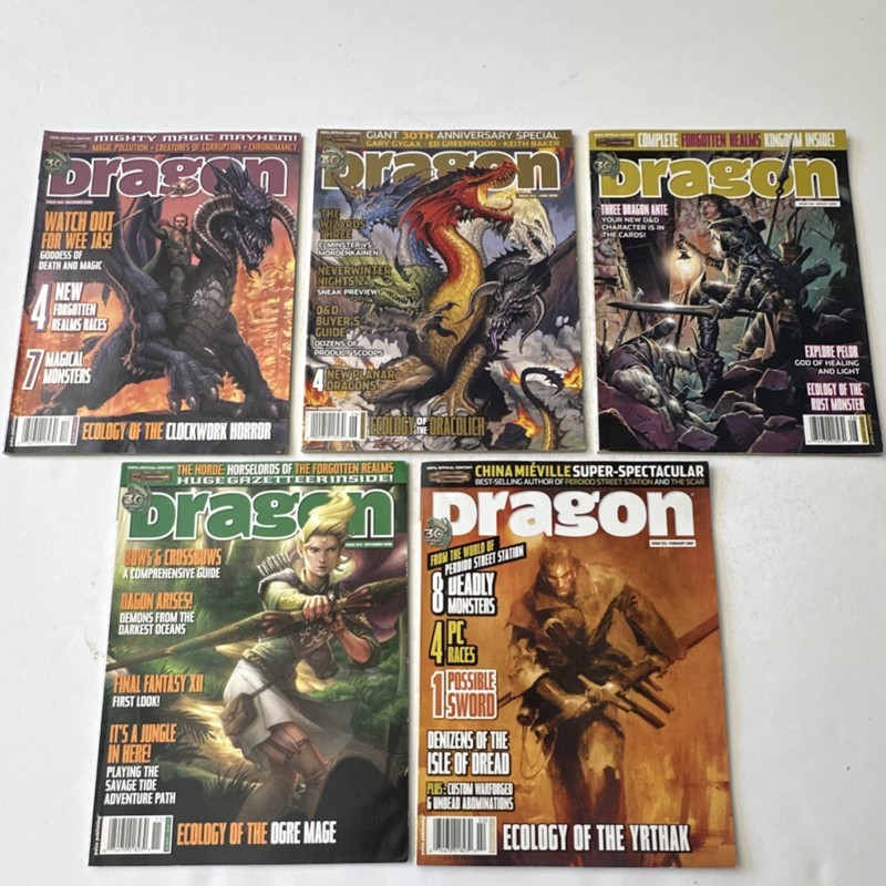 Paizo Publishing Dragon Magazine Lot 5 Issues 2006 Dungeons & Dragons