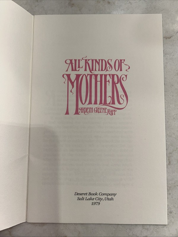All Kinds of Mothers by Ardeth Greene Kapp Vintage Booklet spiritual gallery
