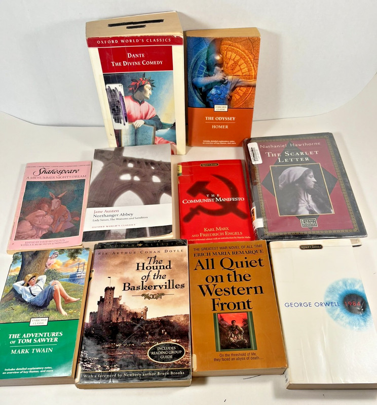 Classic Novels through Time 10 Paperbacks /Hardcover 7th Century BCE to Mid 20th