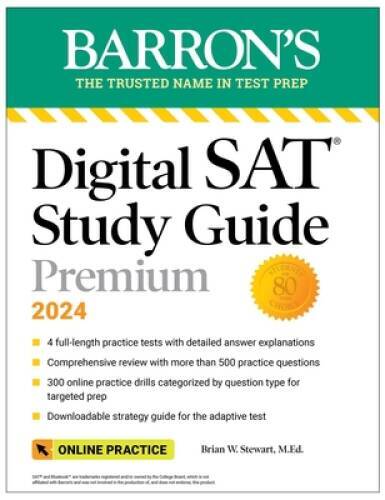 Digital SAT Study Guide Premium, 2024: Practice Tests Comprehensive Rev – GOOD