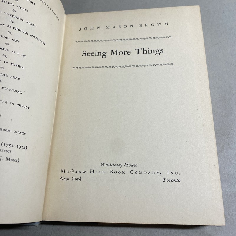 SIGNED John Mason Brown - Seeing More Things 1948 Hardcover / HGV gallery