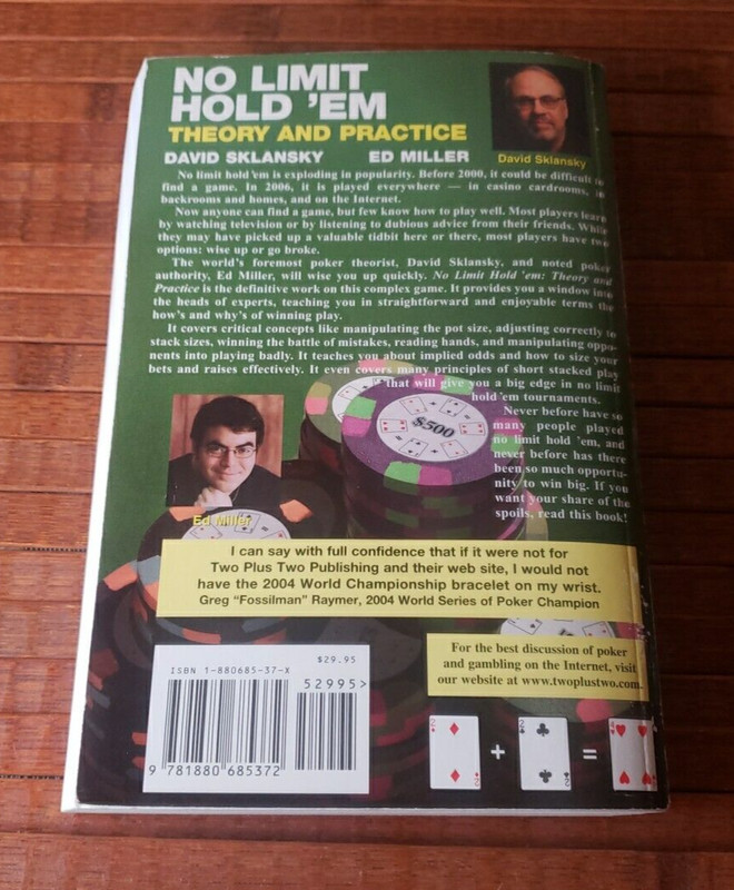 No Limit Hold 'Em : Theory And Practice 1st Edition 1st Printing Signed PB gallery