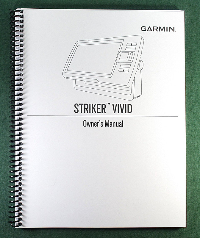 Garmin Striker Vivid 5CV Instruction Manual: Full Color 40 Pages & Clear Covers