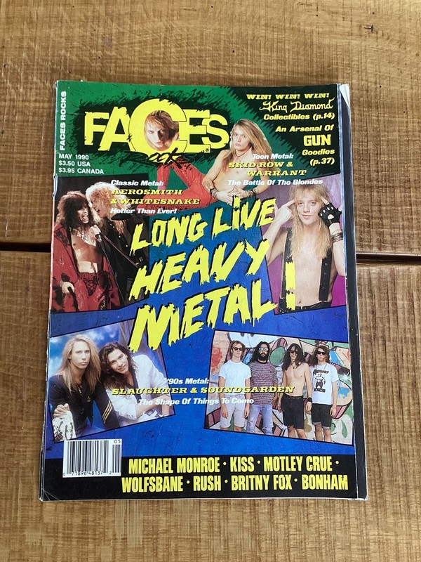 Faces Rock Magazine July August 1990 Slaughter Skid Row Poster Mini Mag Missing