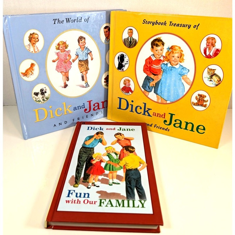 Set of 3 DICK and JANE books by Grosset & Dunlap HC~Storybook Treasury~World…