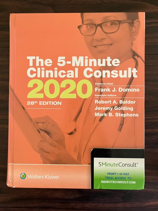 The 5-Minute Clinical Consult 2020 28th Edition, Chief Editor Frank J Domino