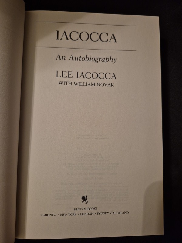 Iacocca An Autobiography Lee Iacocca 1984 Hardcover Good Cond
