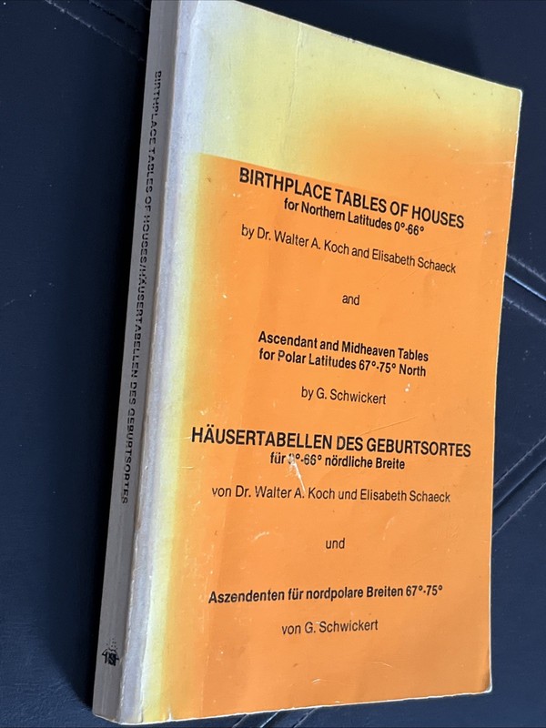 Birthplace Tables of Houses for Northern Latitudes 0°-66° by Dr. Walter A. Koch gallery
