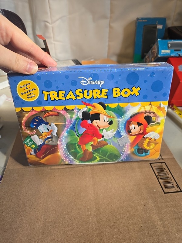 DISNEY «Treasure Box» / Set of 4 Board Books & 1 Poster ~ NEW IN BOX $25