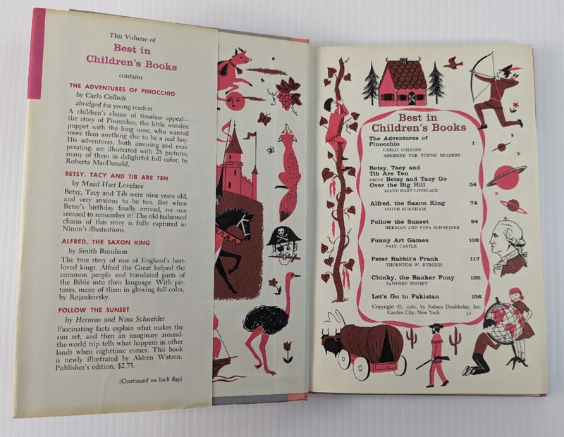 1960 Best in Children’s Books Pinocchio, Peter Rabbit, & More w/ Dust Jacket VTG gallery