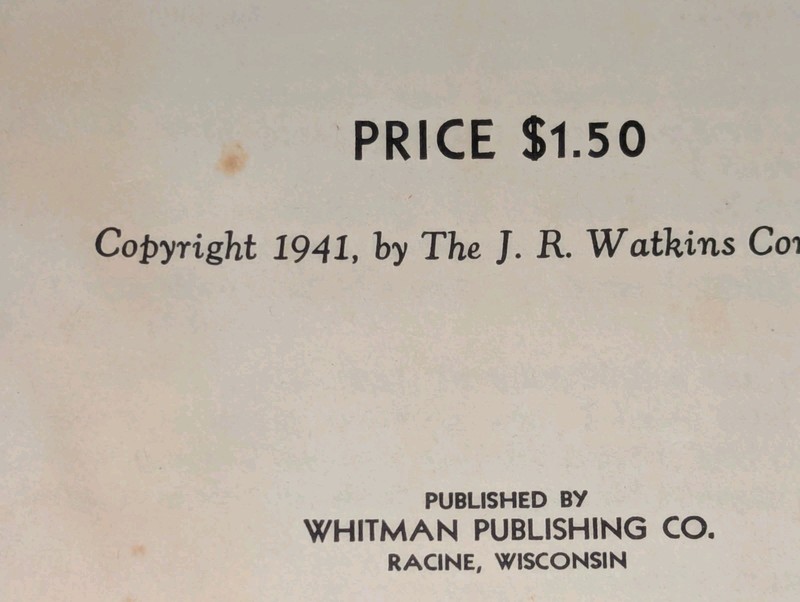 Watkins Household Hints Book 1941 HC Spiral Binding , J.R. Watkins Co. 3rd ed. gallery