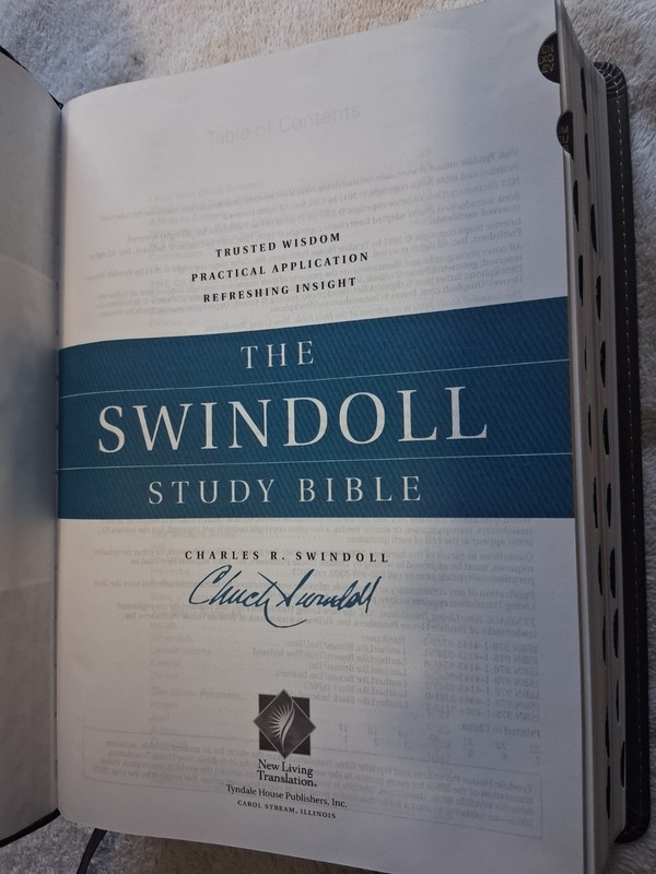 Tyndale NLT The Swindoll Study Bible TuTone (Leather Like, Brown/Tan) Indexed gallery