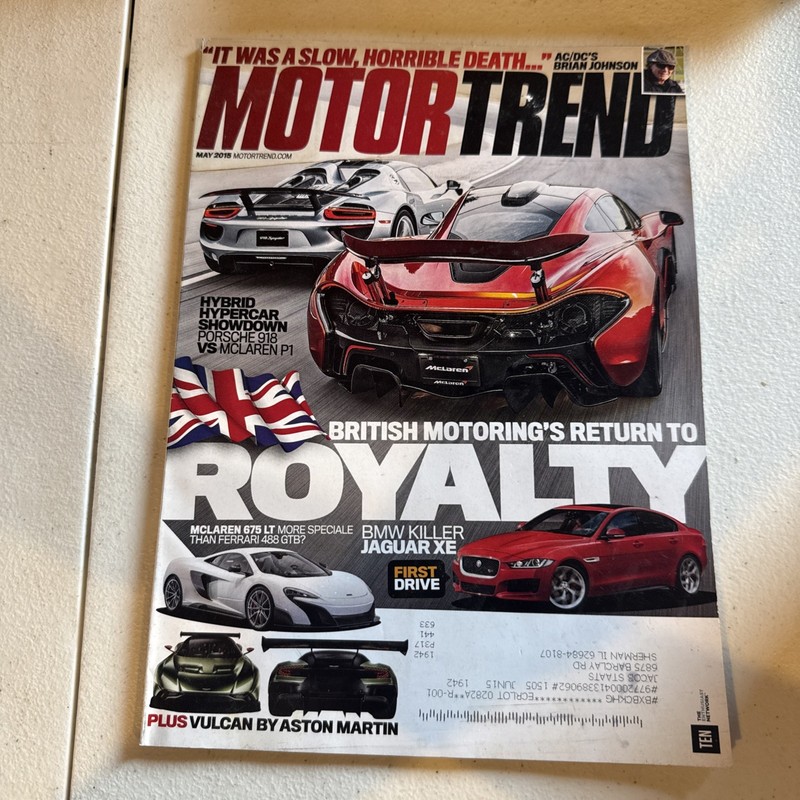 MotorTrend Magazine May 2015 Ripped Cover 118 Pages Aston McLaren Vision Board