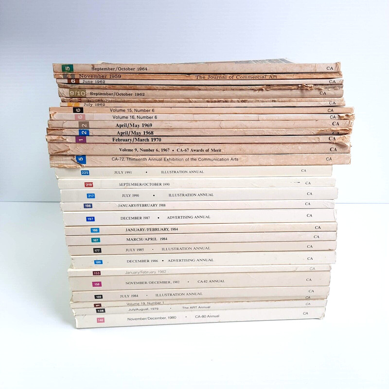 Communication Arts Magazine Lot of 29 1950s-90s Mid-Century Design Illustration gallery
