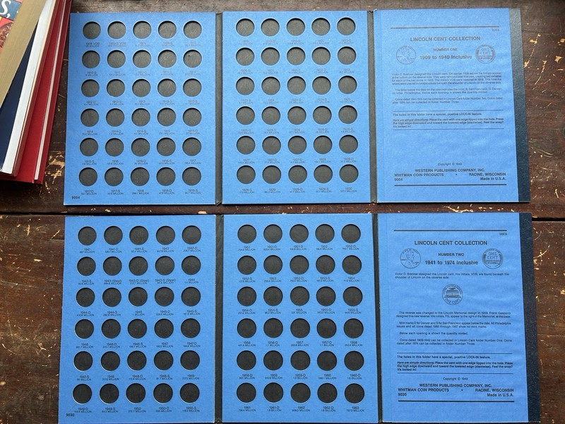 Lot of Yeoman Guide Red Books of U.S Coins 88 92 97 & Three Whitman Coin Folders gallery