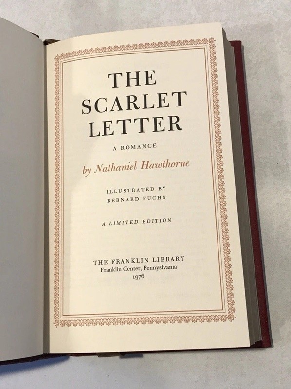 THE SCARLET LETTER by Nathaniel Hawthorne (1976, Franklin Library) Leather HC gallery