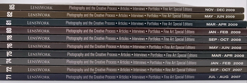 Lot of 10 LensWork Photography Magazine, 2007-2009, #71,72,74-76,78,80-82&85 G14