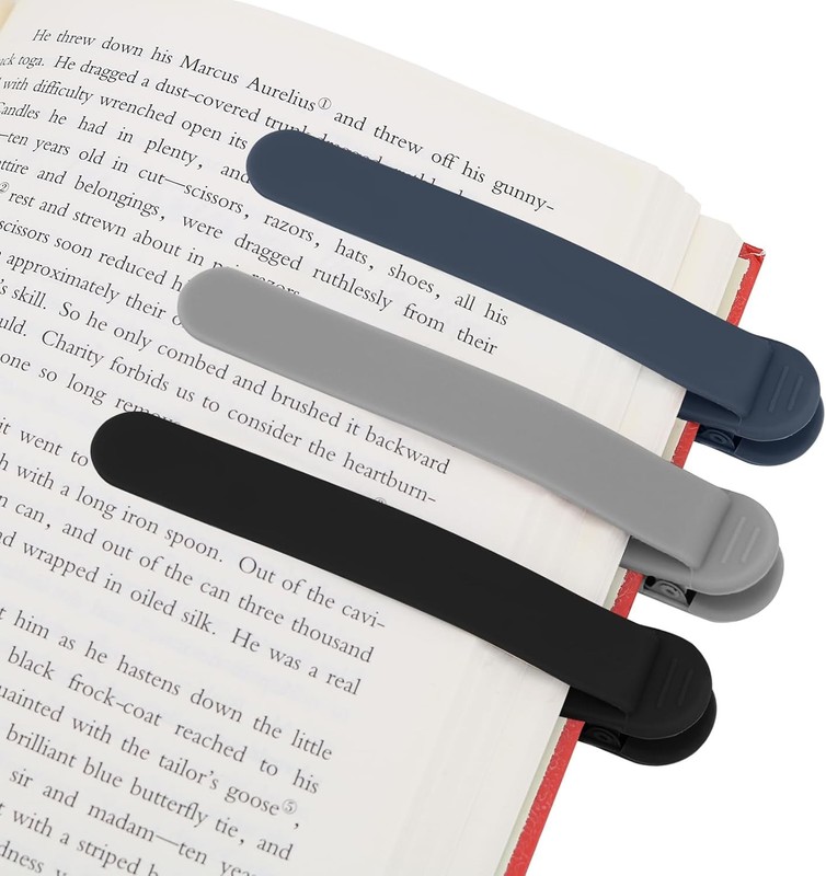 3Pcs Automatic Bookmark, Silicone Smart Book Marks for Reading Women, Men, Kids