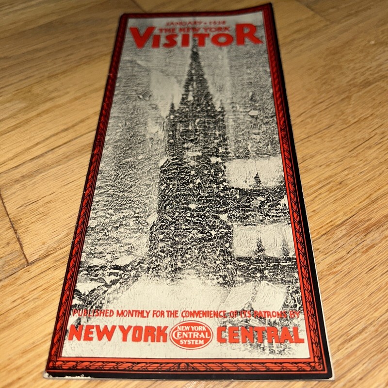 Jan 1938 THE NEW YORK VISITOR Guide NEW YORK CENTRAL SYSTEM Railroad GUY WIGGINS