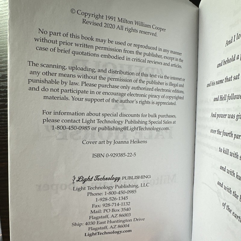 Behold a Pale Horse Milton William Cooper UNREVISED 1991 & Revised 2020 Bundle gallery