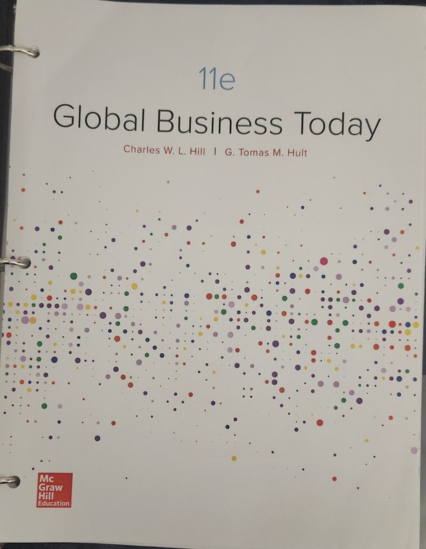 McGraw Hill Global Business Today 11th Ed Ringbound Hill & Hult