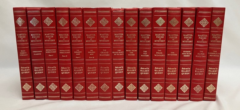LOT OF 15 VOLUMES Masterpieces of Mystery by Ellery Queen Red Hardcovers