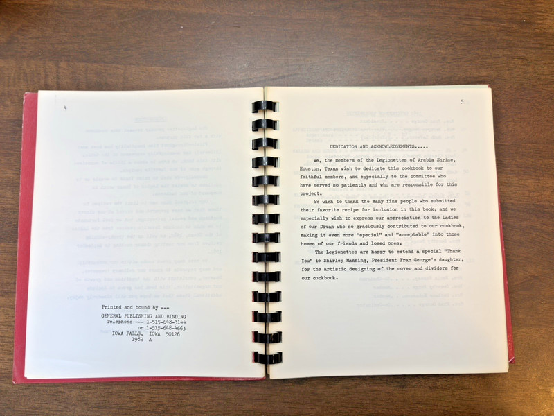 Cookbook Favorite Recipes 1982 Legionettes of Arabia Houston Texas TX Book gallery