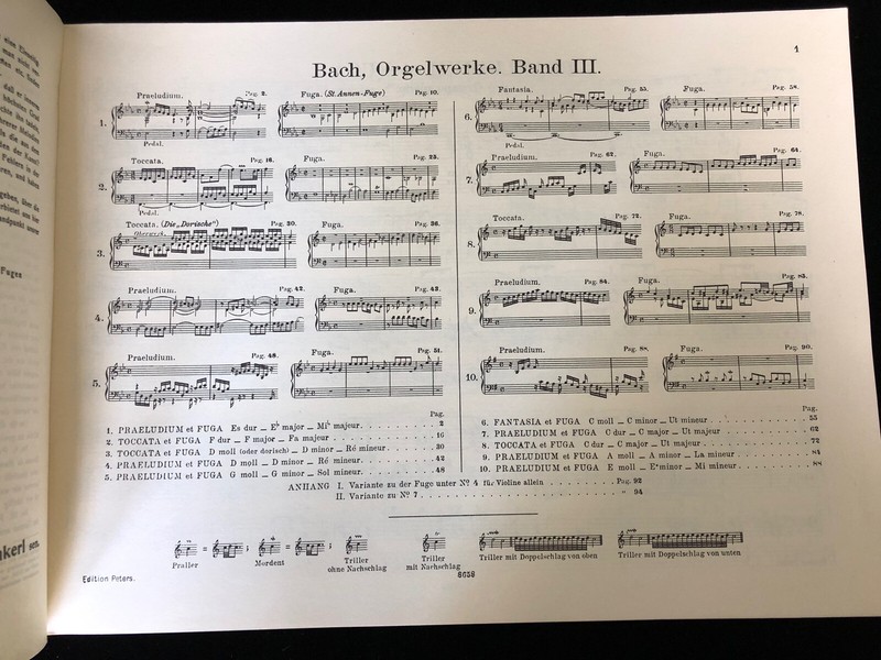 Bach ORGELWERKE (Sheet Music) Volume III - 1950 - C.F. Peters - 1st Thus gallery