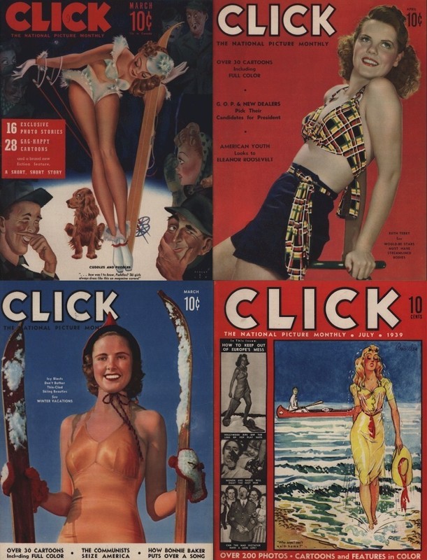 Click – Satirical Political Humor Magazine (1939-1941) – 4 Old Issues on DVD