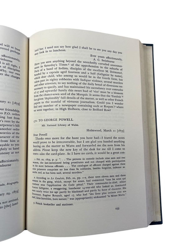The Swinburne Letters Complete Set 6 Volumes Cecil V. Lang Yale University Press gallery