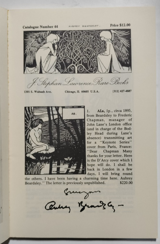 Aubrey Beardsley – J. Stephan Lawrence, Rare Books – Catalog No. 44, 1979