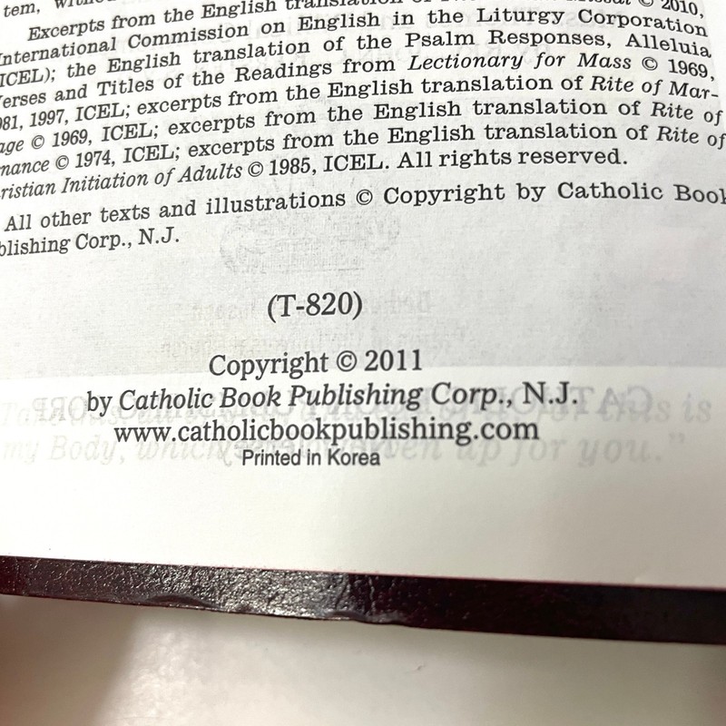 New Saint Joseph Sunday Missal Complete Edition - Catholic Book Publlishing 2011 gallery