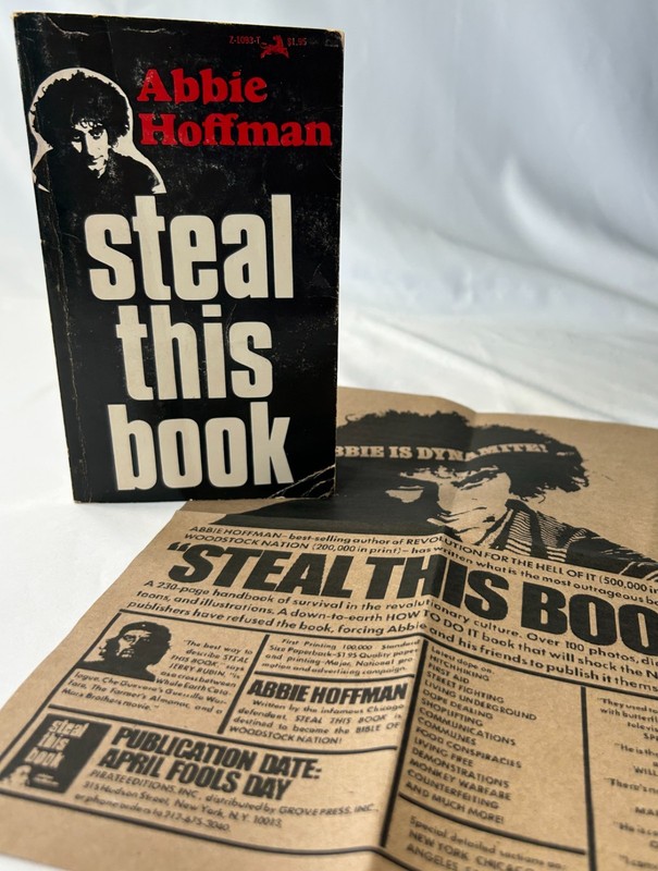 Steal This Book,Abbie Hoffman; Unexpurgated First Edition 1971 w/Promo Poster