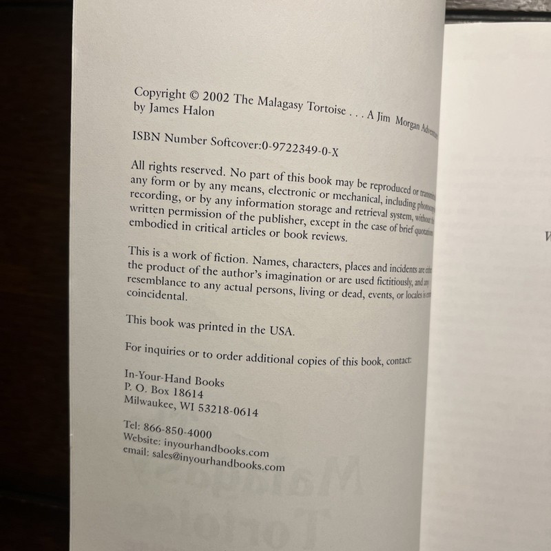 THE MALAGASY TORTOISE By James Halon, A Jim Jordan Adventure Maybe Signed gallery