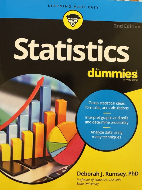Statistics for Dummies by Deborah J. Rumsey (2016, Trade Paperback)